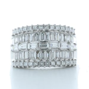 18ct White Gold Illusion Set Semi Eternity Diamond Ring 2.35 Carats