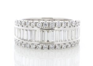 18ct White Gold Channel Set Semi Eternity Diamond Ring 2.12 Carats