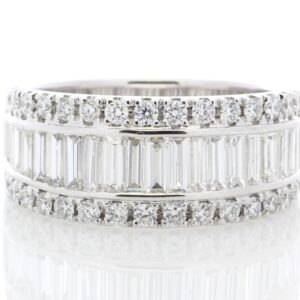 18ct White Gold Channel Set Semi Eternity Diamond Ring 2.12 Carats