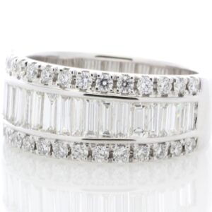 18ct White Gold Channel Set Semi Eternity Diamond Ring 2.12 Carats