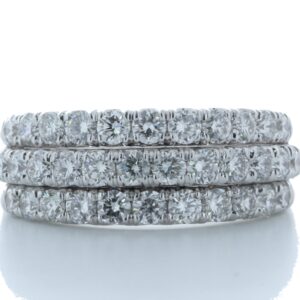 18ct White Gold Channel Set Semi Eternity Diamond Ring 1.61 Carats