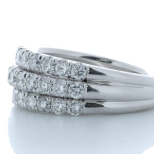 18ct White Gold Channel Set Semi Eternity Diamond Ring 1.61 Carats