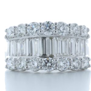 18ct White Gold Channel Set Semi Eternity Diamond Ring 2.97 Carats