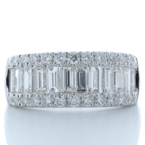 18ct White Gold Channel Set Semi Eternity Diamond Ring 2.34 Carats