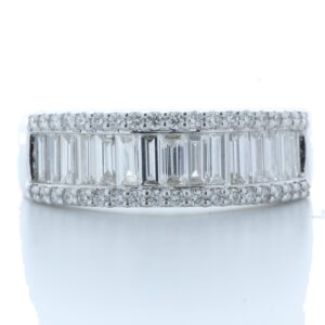 18ct White Gold Channel Set Semi Eternity Diamond Ring 1.07 Carats