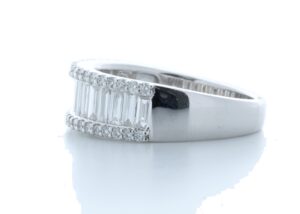 18ct White Gold Channel Set Semi Eternity Diamond Ring 1.07 Carats