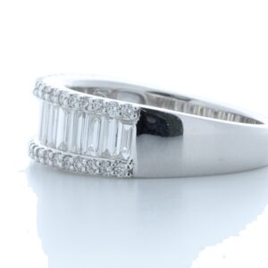 18ct White Gold Channel Set Semi Eternity Diamond Ring 1.07 Carats