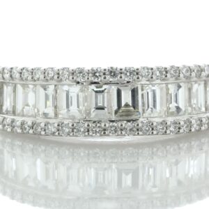 18ct White Gold Channel Set Semi Eternity Diamond Ring 1.37