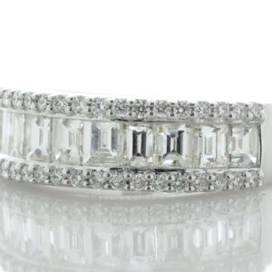 18ct White Gold Channel Set Semi Eternity Diamond Ring 1.37