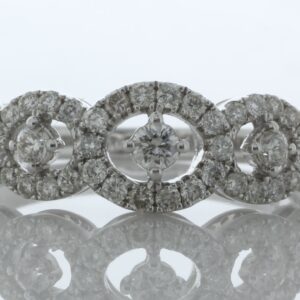 18ct White Gold Half Eternity Diamond Ring 0.57 Carats