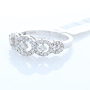 18ct White Gold Half Eternity Diamond Ring 0.57 Carats