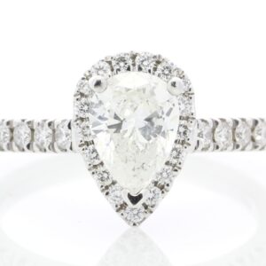 18ct White Gold Pear Cluster Claw Set Diamond Ring 1.31 Carats