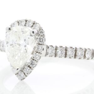 18ct White Gold Pear Cluster Claw Set Diamond Ring 1.31 Carats