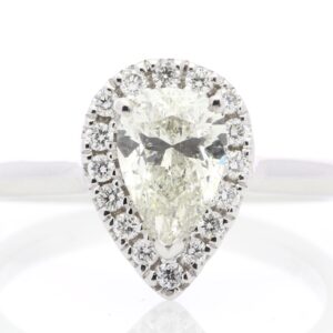 18ct White Gold Pear Cluster Claw Set Diamond Ring 1.21 Carats