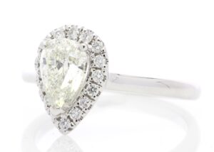 18ct White Gold Pear Cluster Claw Set Diamond Ring 1.21 Carats