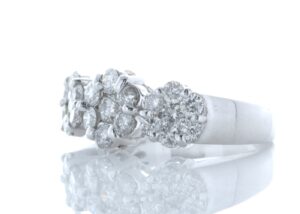 18ct White Gold  Flower Cluster Diamond Ring 1.50 Carats