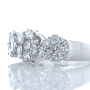 18ct White Gold  Flower Cluster Diamond Ring 1.50 Carats