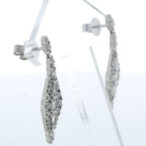 18ct White Gold Diamond Drop Earring 1.75