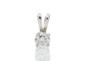 18ct White Gold Single Stone Rex Set Diamond Pendant 1.05 Carats