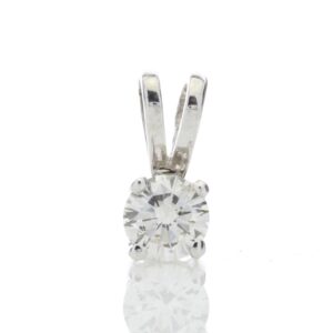 18ct White Gold Single Stone Rex Set Diamond Pendant 1.05 Carats