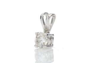 18ct White Gold Single Stone Rex Set Diamond Pendant 1.05 Carats