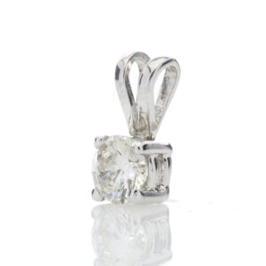 18ct White Gold Single Stone Rex Set Diamond Pendant 1.05 Carats