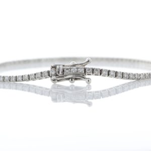 18ct White Gold Tennis Diamond Bracelet 1.11 Carats