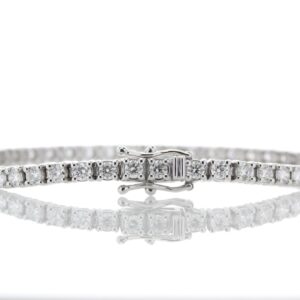 18ct White Gold Tennis Diamond Bracelet 7.10 Carats