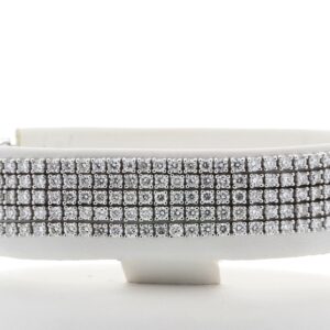 18ct White Gold Five Row Tennis Diamond Bracelet 11.73 Carats