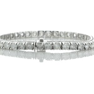 18ct White Gold Tennis Diamond Bracelet 8.5″ 4.86