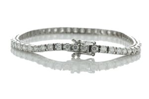 18ct White Gold Tennis Diamond Bracelet 8.5″ 4.07