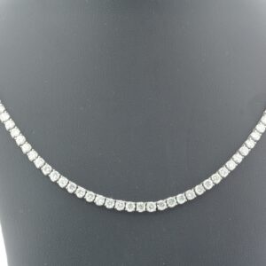 18ct White Gold Tennis Diamond Collarate 18″ 6.76