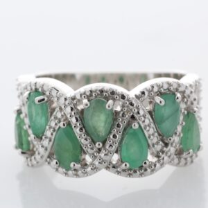 Sterling Silver Emerald Ring 1.00 Carats