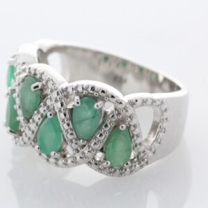 Sterling Silver Emerald Ring 1.00 Carats