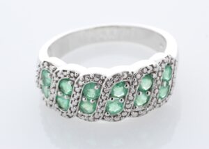 Silver Emerald Ring Carats