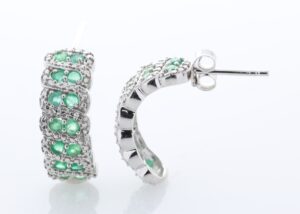 Silver Emerald Earring