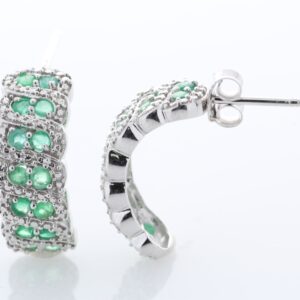 Silver Emerald Earring