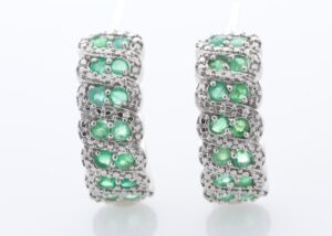 Silver Emerald Earring