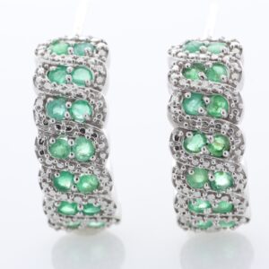 Silver Emerald Earring