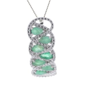 Silver Emerald Pendant