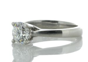 Platinum Single Stone Wire Set Diamond Ring 1.01 Carats