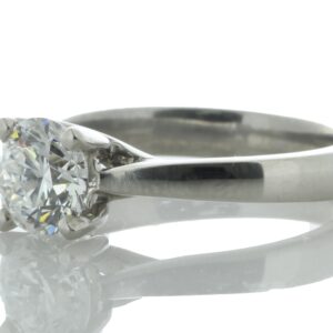 Platinum Single Stone Wire Set Diamond Ring 1.01 Carats