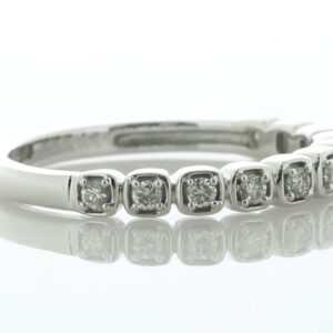 14ct White Gold Rub Over Set Semi Eternity Diamond Ring 2.8mm 0.20