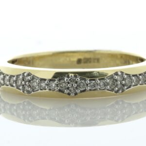 14ct Yellow Gold Illusion Set Semi Eternity Diamond Ring 0.17