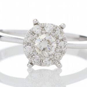 14ct Gold Flower Cluster Diamond Ring 0.50 Carats