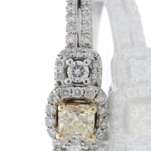 14ct Gold Fancy Yellow Diamond Ring With Fancy Halo Setting 1.00 Carats