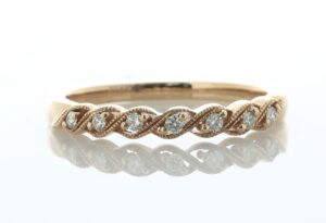 14ct Rose Gold Twist Argyle Diamond Ring 0.10