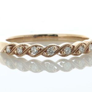 14ct Rose Gold Twist Argyle Diamond Ring 0.10