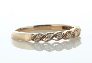 14ct Rose Gold Twist Argyle Diamond Ring 0.10