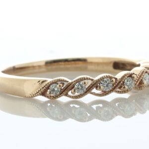 14ct Rose Gold Twist Argyle Diamond Ring 0.10